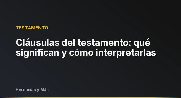 Cláusulas del testamento: qué significan y cómo interpretarlas