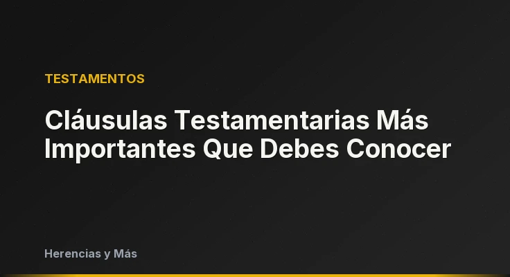 Cláusulas Testamentarias Más Importantes Que Debes Conocer