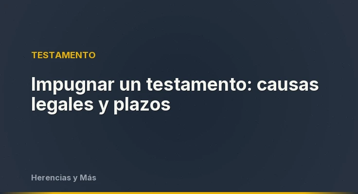 Impugnar un testamento: causas legales y plazos