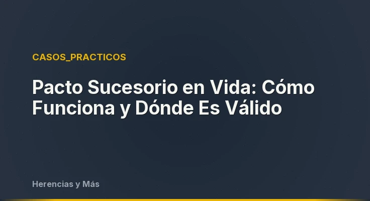 Pacto Sucesorio en Vida: Cómo Funciona y Dónde Es Válido