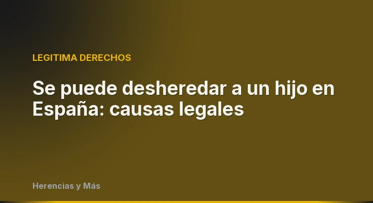Se puede desheredar a un hijo en España: causas legales
