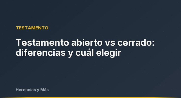 Testamento abierto vs cerrado: diferencias y cuál elegir