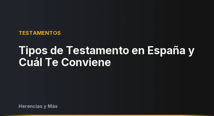 Tipos de Testamento en España y Cuál Te Conviene